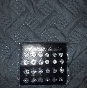 Cubic Zirconia Earrings Men Women Stainless Steel